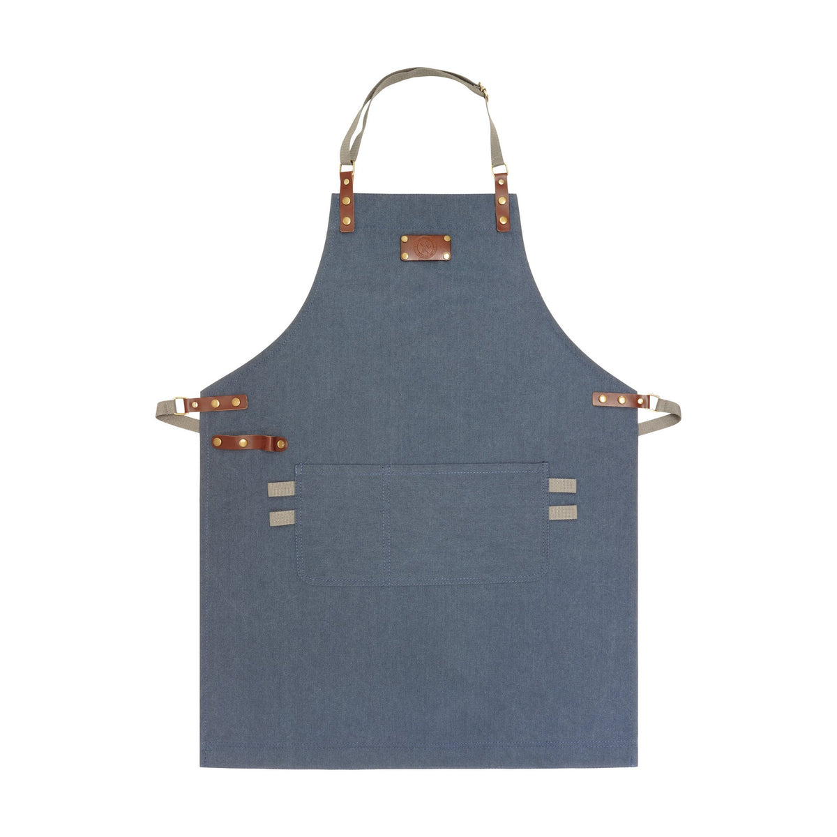 Koch- und Grillschürze in Blau, Vorderansicht